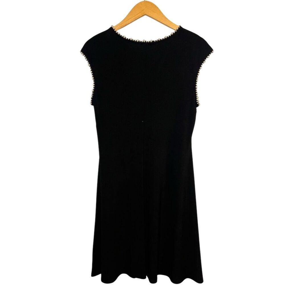 NWT Tash + Sophie Women's Black Pearl Trim Sleeveless Dress Size M - Picture 6 of 10